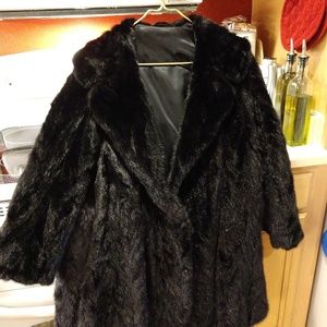 Black mink 3/4 jacket